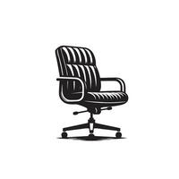 Office chair silhouette. Desk chair logo, chair illustration on white background vector