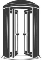 silhouette revolving door or turnstile door black color only vector