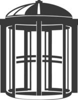 silhouette revolving door or turnstile door black color only vector