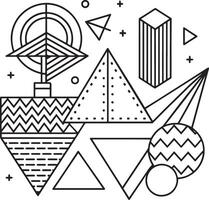 abstract geometric shapes in memphis style illustration vector