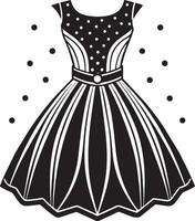 illustration of a women dress black and white vector