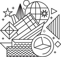 abstract geometric shapes in memphis style illustration vector