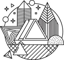 abstract geometric shapes in memphis style illustration vector