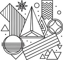 abstract geometric shapes in memphis style illustration vector