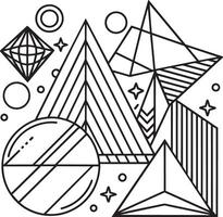 abstract geometric shapes in memphis style illustration vector