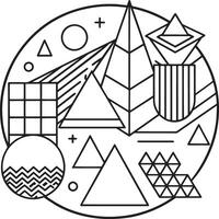 abstract geometric shapes in memphis style illustration vector