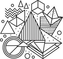 abstract geometric shapes in memphis style illustration vector