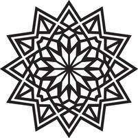 abstract geometric ornament design black and white illustration vector