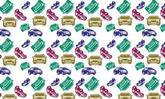 Sports car seamless pattern. For apparel prints, fabrics, and other uses. vector