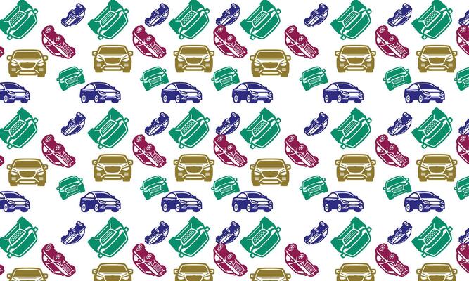 Sports car seamless pattern. For apparel prints, fabrics, and other uses.