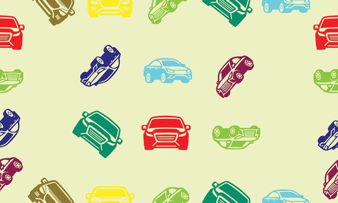 Sports car seamless pattern. For apparel prints, fabrics, and other uses.