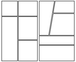 Set of templates for manga comic panels. Backgrounds for comics or manga. Comic or Manga background frames and panels, designed for use by mangaka or comic artists. vector
