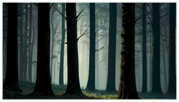 View of Trees in the Forest with a Natural Theme png