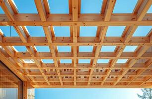 Wooden Structure Against Blue Sky photo