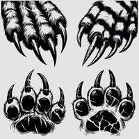 Claw marks scratch marks of dragon, bear, tiger beast, Silhouette vector