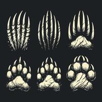 Claw marks scratch marks of dragon, bear, tiger beast, Silhouette vector