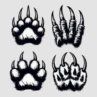 Claw marks scratch marks of dragon, bear, tiger beast, Silhouette vector