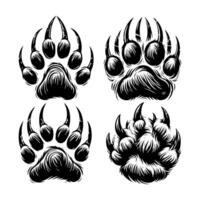 Claw marks scratch marks of dragon, bear, tiger beast, Silhouette vector