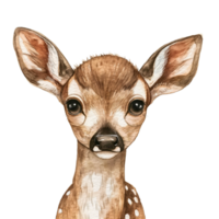 Baby Deer watercolor illustration woodland fawn isolated on transparent background png