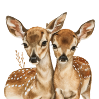 Baby Hirsch Aquarell Illustration Wald Kitz isoliert auf transparent Hintergrund png