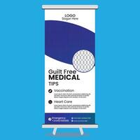 Medical Doctor Roll Up Banner template Design vector