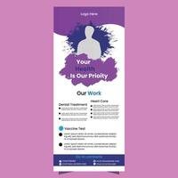 Professional Doctor Medical Roll Up Banner Template Design vector