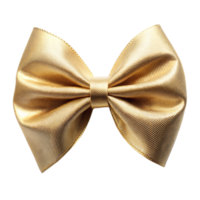 Golden Satin Bow Tie Isolated on Transparent Background png