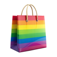 Rainbow Striped Shopping Bag Isolated On Transparent Background png