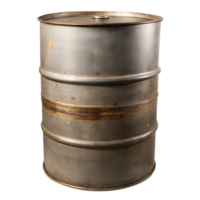 Rusty Metal Drum With Gold Bands Isolated on Transparent Background png