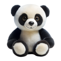 Sitting Plush Panda Bear Toy Isolated on Transparent Background png