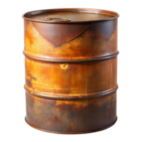 oxidado metal barril aislado en transparente antecedentes png