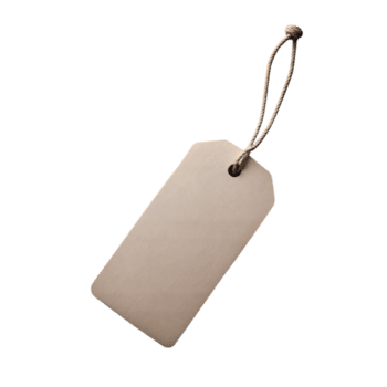 tom brun papper märka med sträng slinga isolerat på transparent bakgrund png