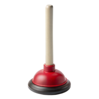 Red Plunger With Wooden Handle Isolated on Transparent Background png