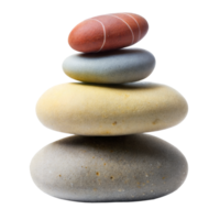 Stack of Four Smooth Stones on Transparent Background png