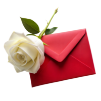 Red Envelope With White Rose png