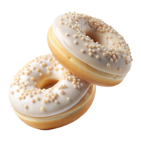 Pair of Iced Donuts With Sprinkles on Transparent Background png