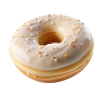 Iced Donut With Colorful Sprinkles Isolated on Transparent Background png