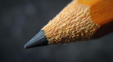 Close Up of Pencil on Black Background photo
