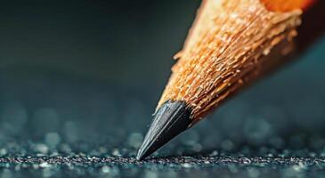 Close Up of Pencil on Black Background photo