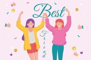 Best Friend, world best friend design template. vector