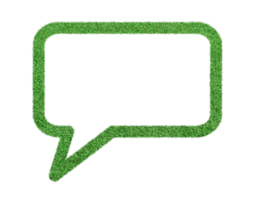 Speech Bubble made from green grass, Isolated on transparent background. File png