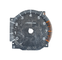 Vintage speedometer dial isolated on transparent background. File png