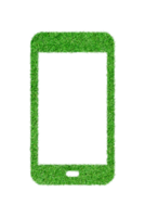 mobil ikon täckt av gräs isolerat på transparent bakgrund. fil png