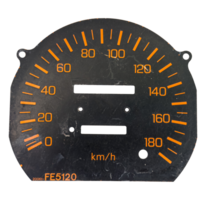 Vintage speedometer dial isolated on transparent background. File png