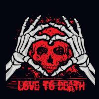 Gesture hands heart, skeleton and skull vector