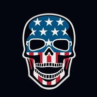 skull and flag of USA, grunge.vintage design t-shirts vector