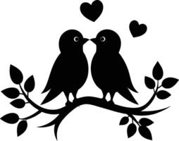 Birds Couple Silhouette vector