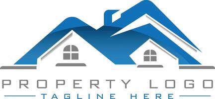 Real estate property logo design with house icon vector