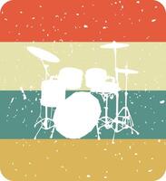 Drums vintage retro t shirt design background and wallpaper vector