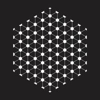 The abstract hexagonal pattern on black background. vector